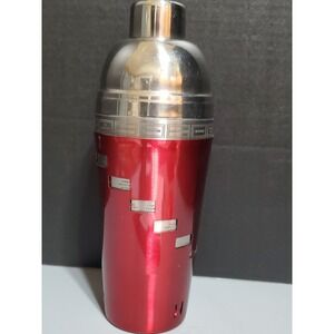 Entertaining Collection Red Cocktail Shaker Recipes Barware Bar Tool